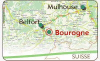 Situation g&eacute;ographique de la ville de Bourogne