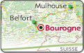 Situation g&eacute;ographique de la ville de Bourogne