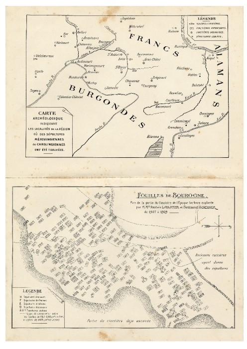 Carte du cimeti�re barbare de Bourogne