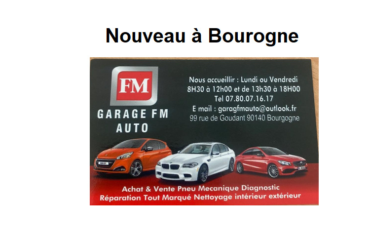 Nouveau à Bourogne : garage FM AUTO