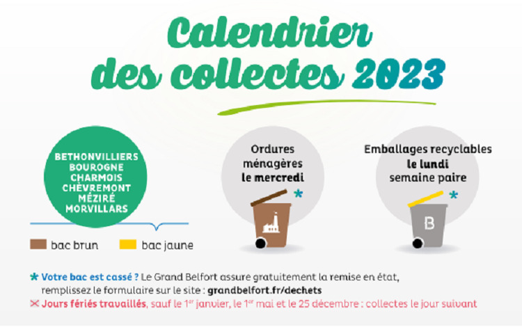 Calendrier 2023 des collectes de déchets ménagers
